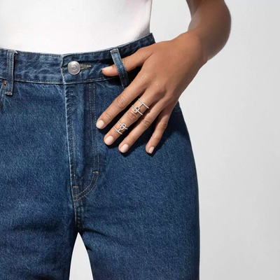 Move Uno Double White Gold Diamond Ring