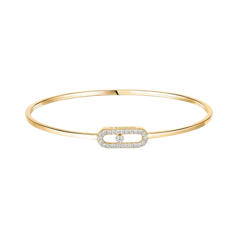 Move Uno Pavé Flex Bangle Yellow Gold Diamond Bracelet
