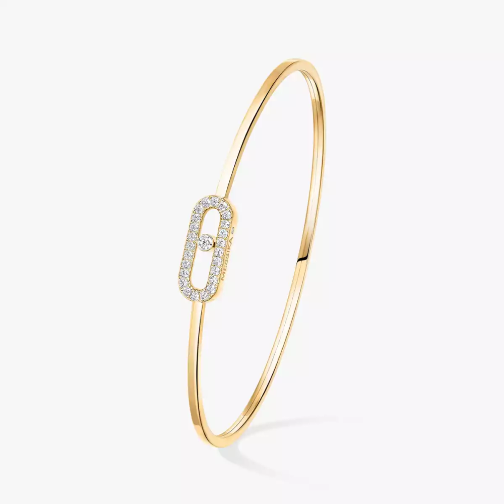 Move Uno Pavé Flex Bangle Yellow Gold Diamond Bracelet