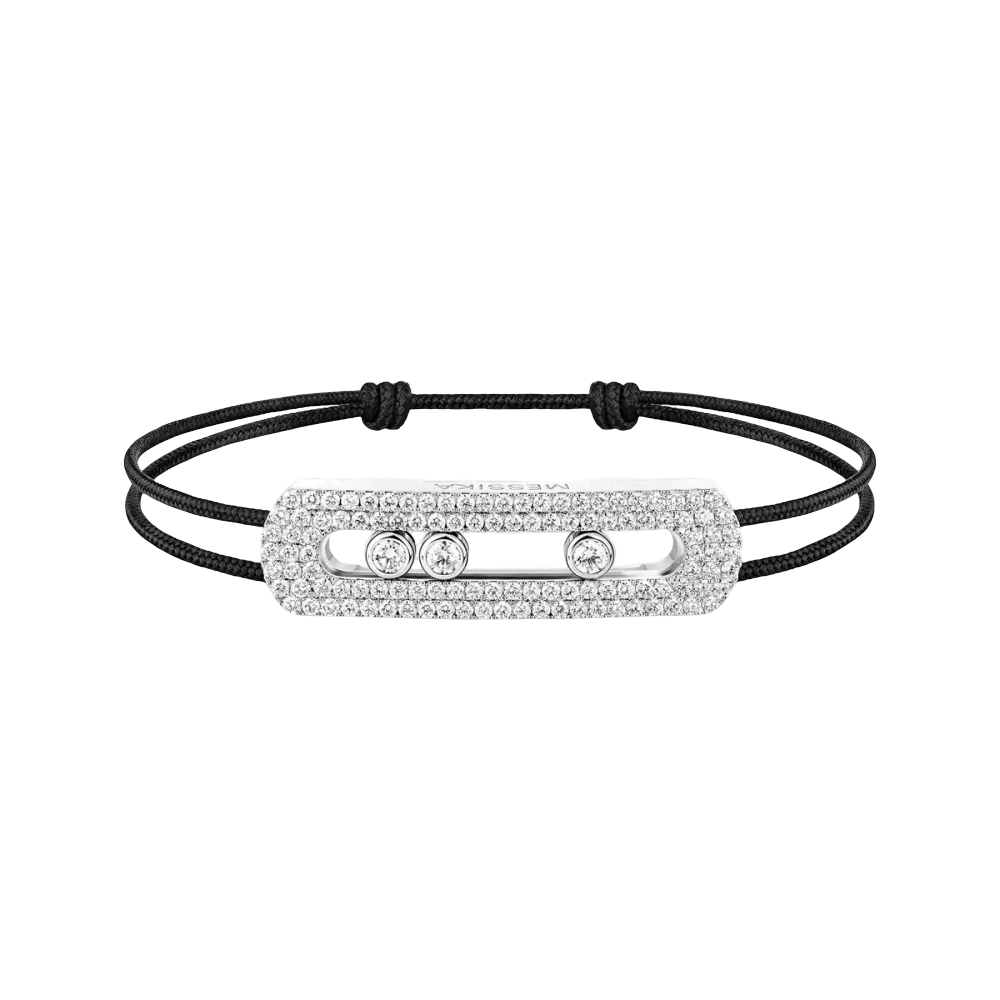 Move Titanium Natural XL Pavé Cord Natural Titanium Diamond Bracelet