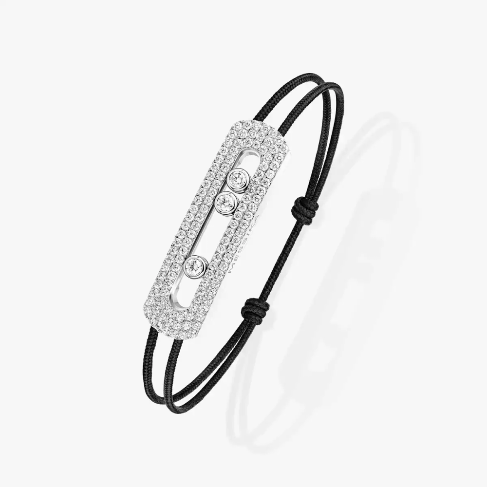 Move Titanium Natural XL Pavé Cord Natural Titanium Diamond Bracelet