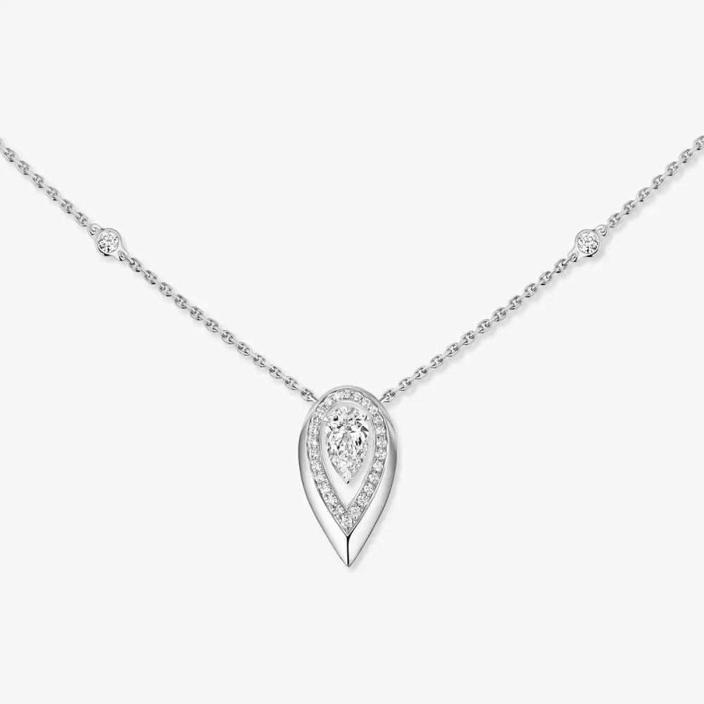 Fiery 0,40ct Collier Diamant Or Blanc