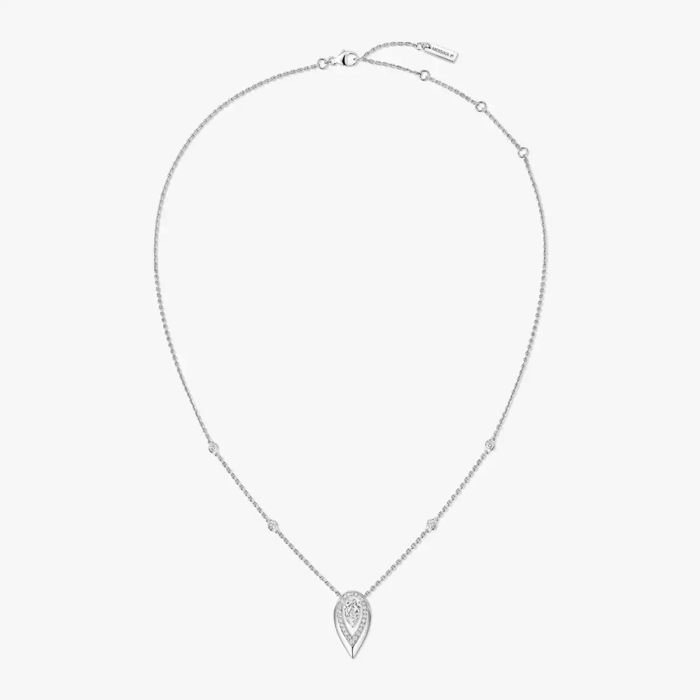 Fiery 0,40ct Collier Diamant Or Blanc