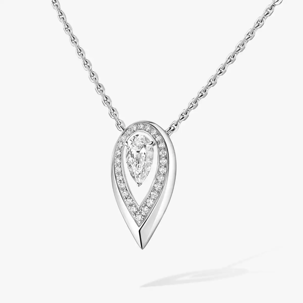 Fiery 0,40ct Collier Diamant Or Blanc