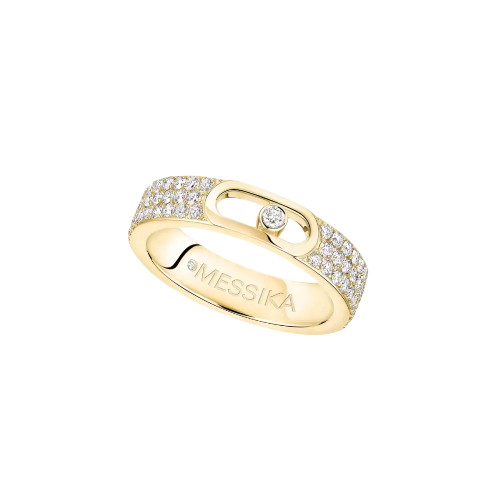 Alliance Move Joaillerie Pavée Bague Diamant Or Jaune