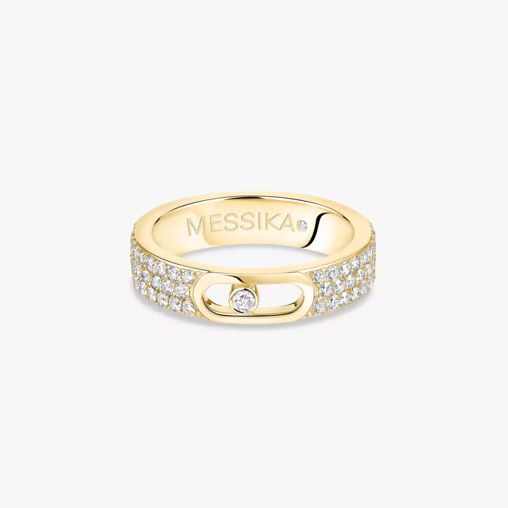 Alliance Move Joaillerie Pavée Bague Diamant Or Jaune