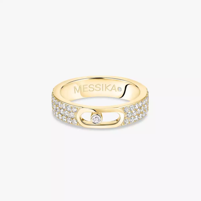 Alliance Move Joaillerie Pavée Bague Diamant Or Jaune
