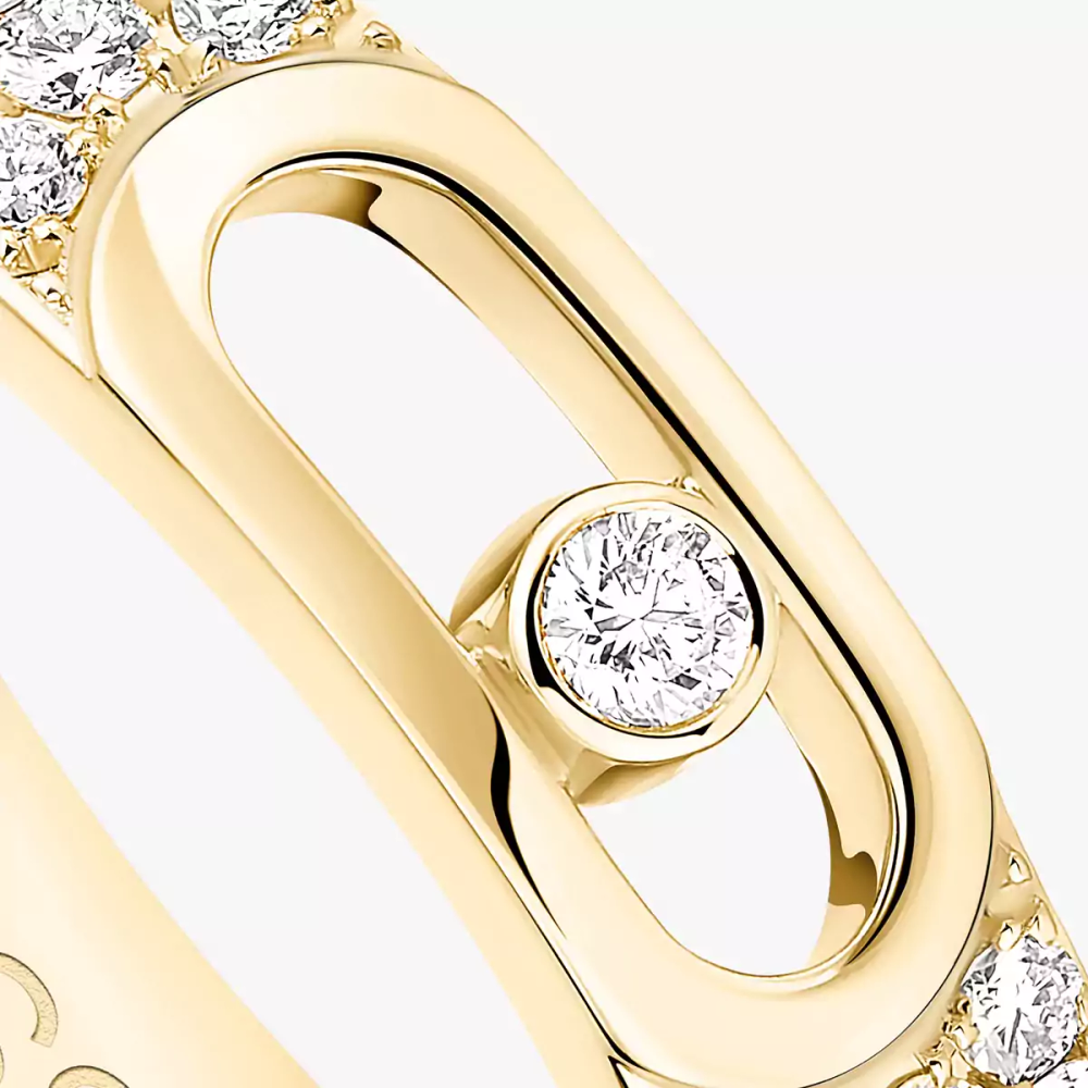 Alliance Move Joaillerie Pavée Bague Diamant Or Jaune