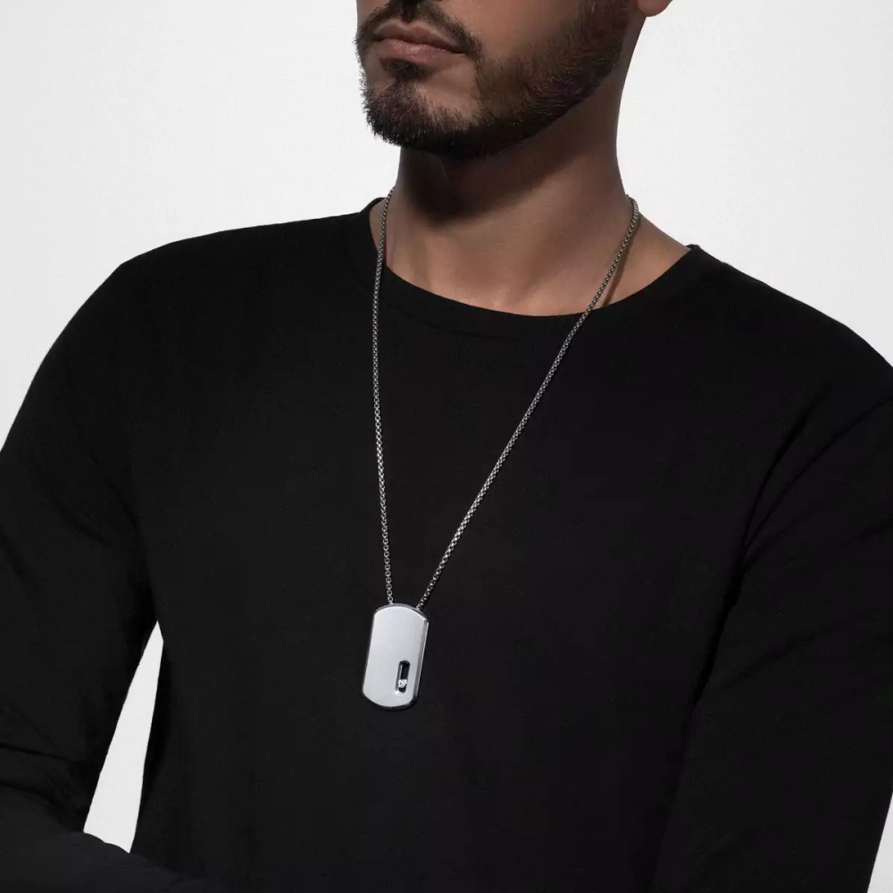 Move Titanium Natural LM Pendant Necklace Natural Titanium Diamond Necklace