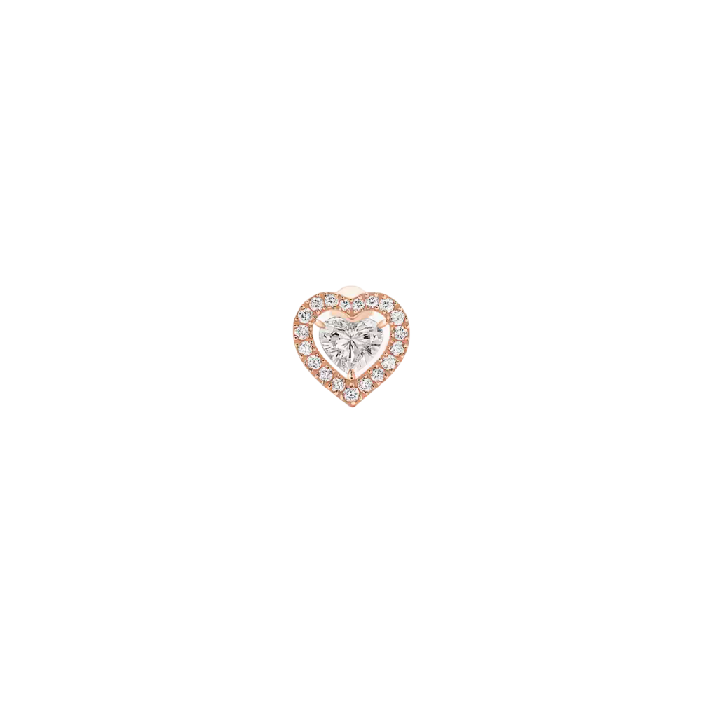 Puce d'Oreille Joy cœur 0,15ct Boucles d'oreilles Diamant Or Rose