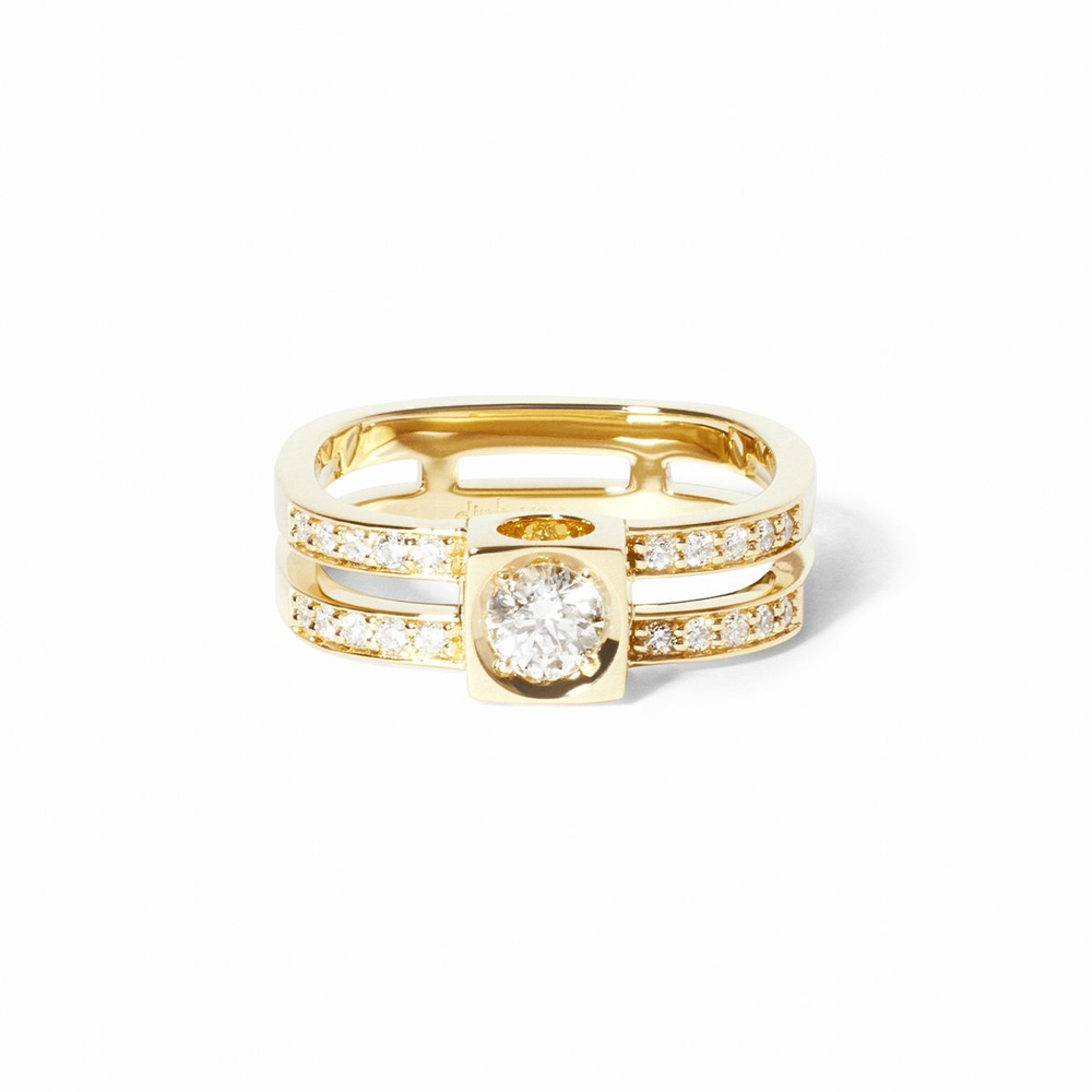 Le Cube Diamant Large Paved Ring