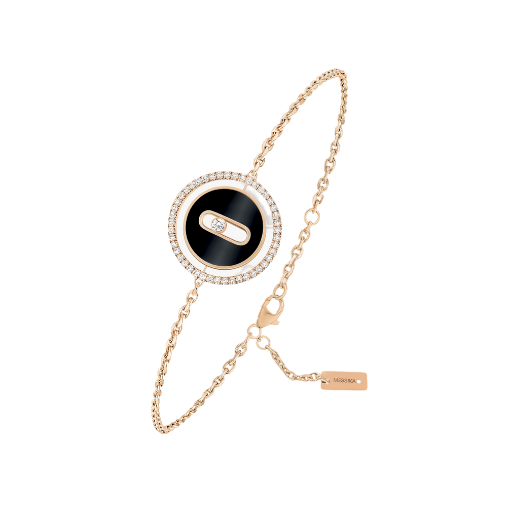 Lucky Move SM Onyx Pink Gold Diamond Bracelet