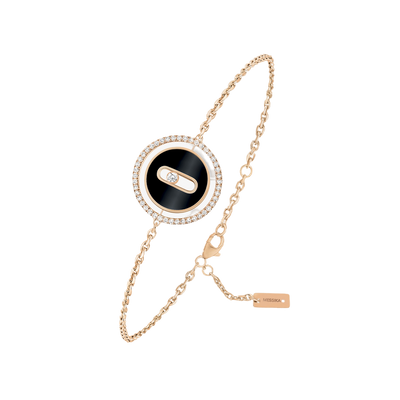 Lucky Move SM Onyx Pink Gold Diamond Bracelet