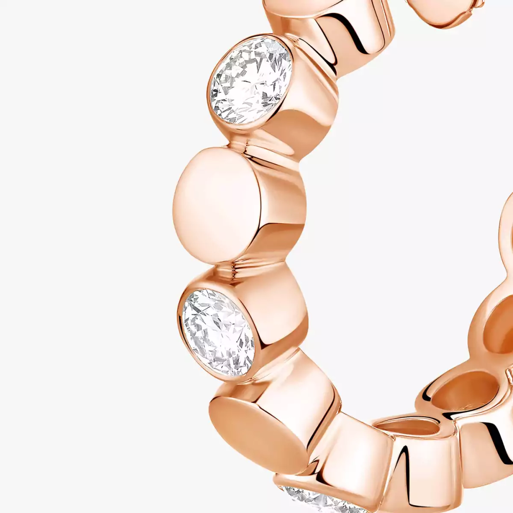 Mini créoles D-Vibes Boucles d'oreilles Diamant Or Rose