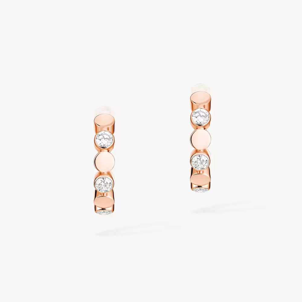 Mini créoles D-Vibes Boucles d'oreilles Diamant Or Rose
