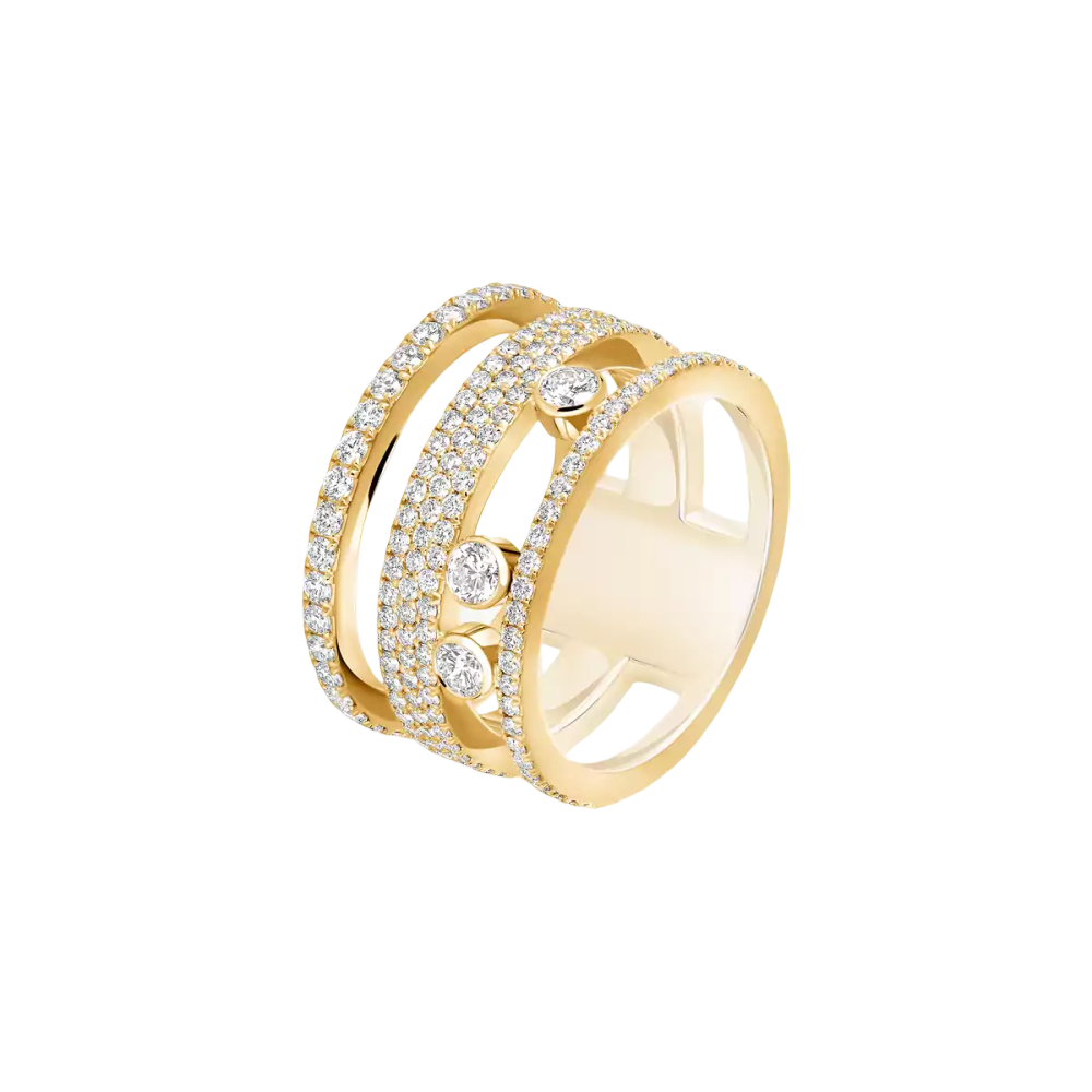 Move Romane GM Pavée Bague Diamant Or Jaune