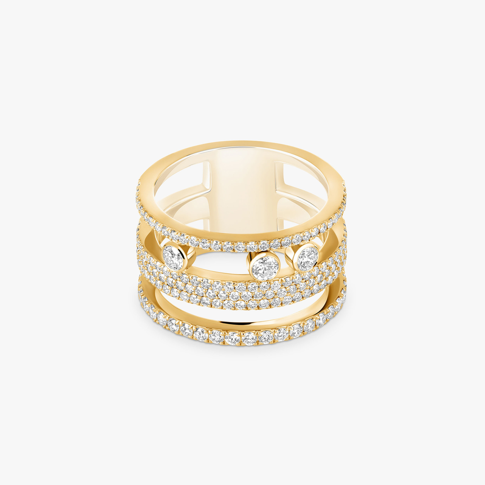 Move Romane GM Pavée Bague Diamant Or Jaune