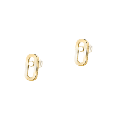 Gold Move Uno Stud Earrings Yellow Gold Diamond Earrings