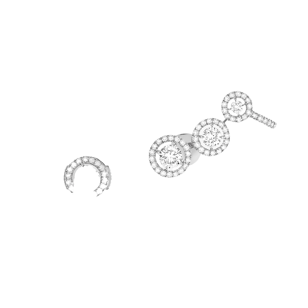 Boucles d'oreilles Diamant Or Blanc Joy Trio