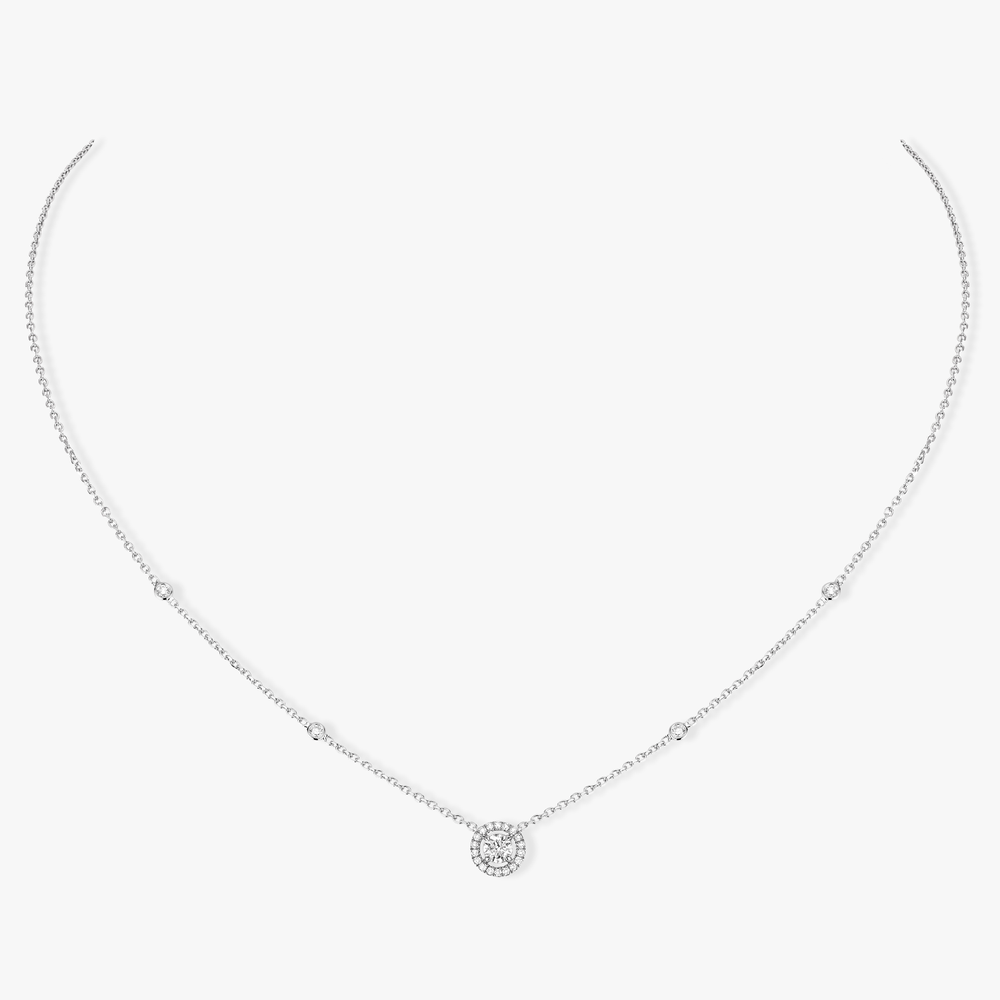 Joy Diamant Rond 0,20ct Collier Diamant Or Blanc