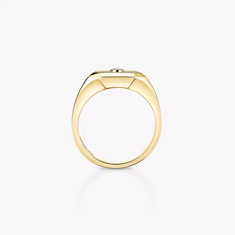 Chevalière Move Joaillerie Pavée Bague Diamant Or Jaune