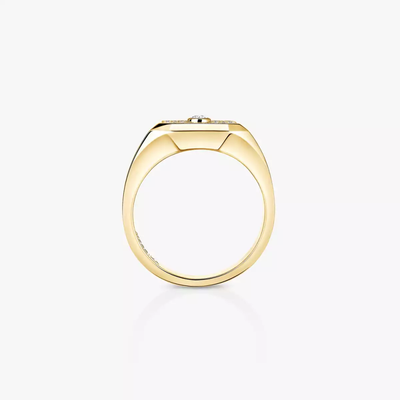 Chevalière Move Joaillerie Pavée Bague Diamant Or Jaune