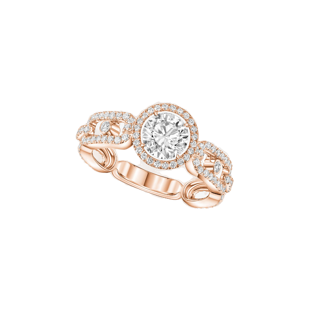 Bague Diamant Or Rose Solitaire Move Link 0,70ct