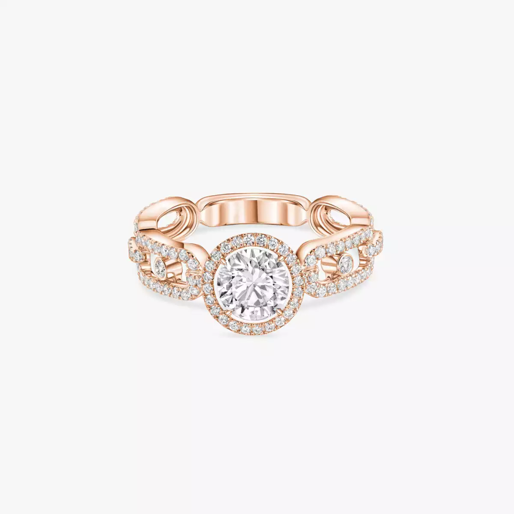 Solitaire Move Link 0,70ct Bague Diamant Or Rose