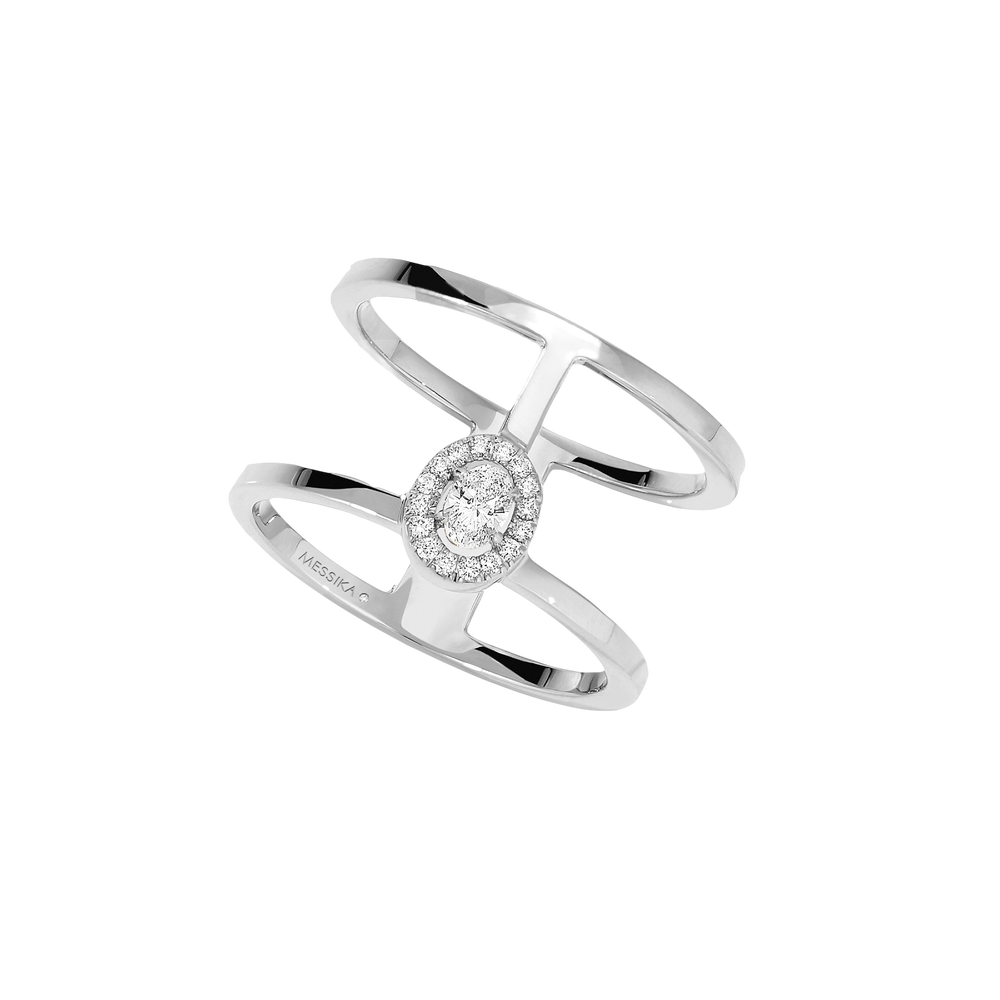 Glam'Azone 2 Rows White Gold Diamond Ring