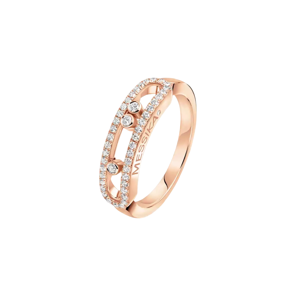 Bague pavée Baby Move Bague Diamant Or Rose