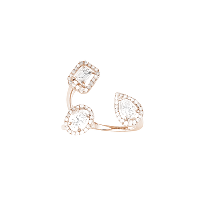 My Twin Trilogy Pink Gold Diamond Ring