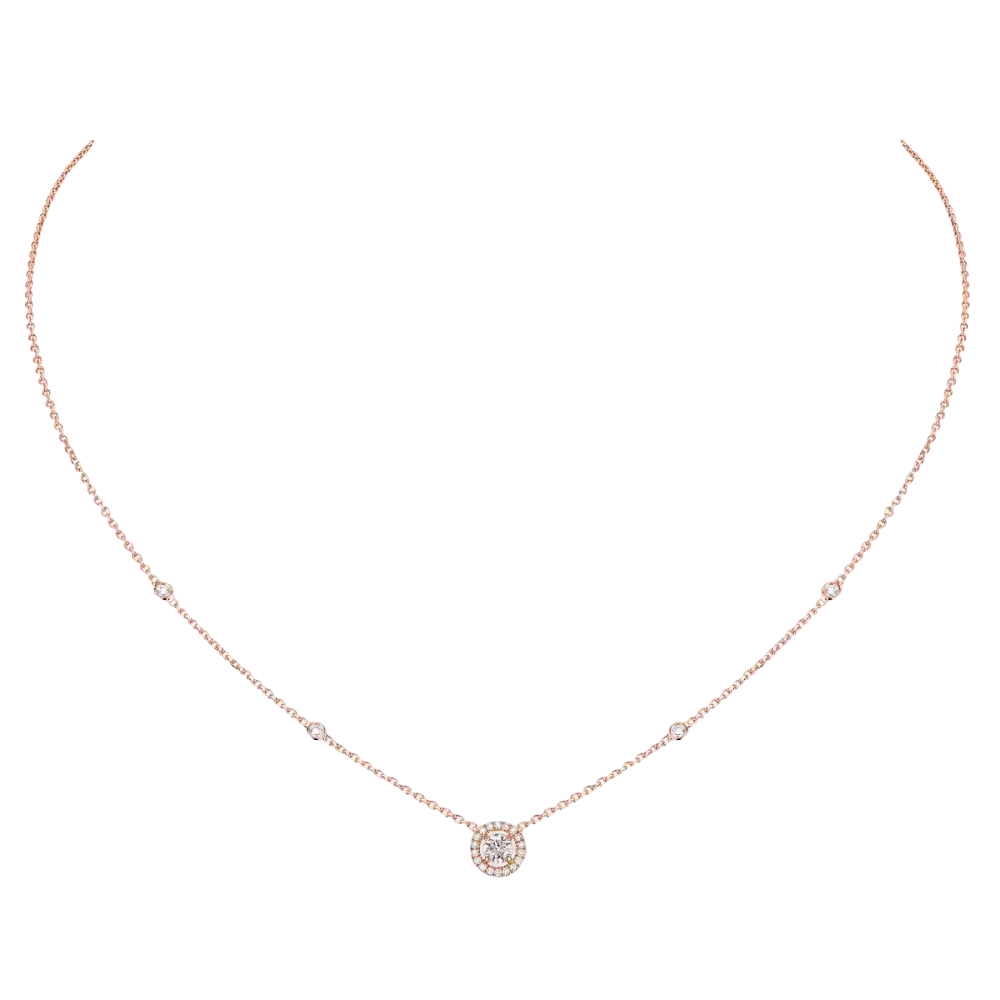 Joy 0,20ct Collier Diamant Or Rose