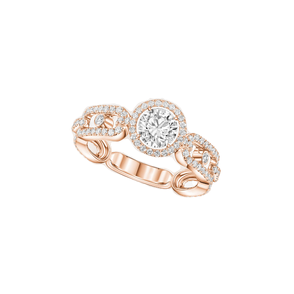 Bague Diamant Or Rose Solitaire Move Link 0,50ct