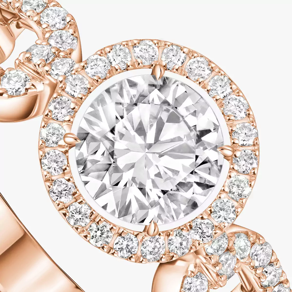 Solitaire Move Link 0,50ct Bague Diamant Or Rose
