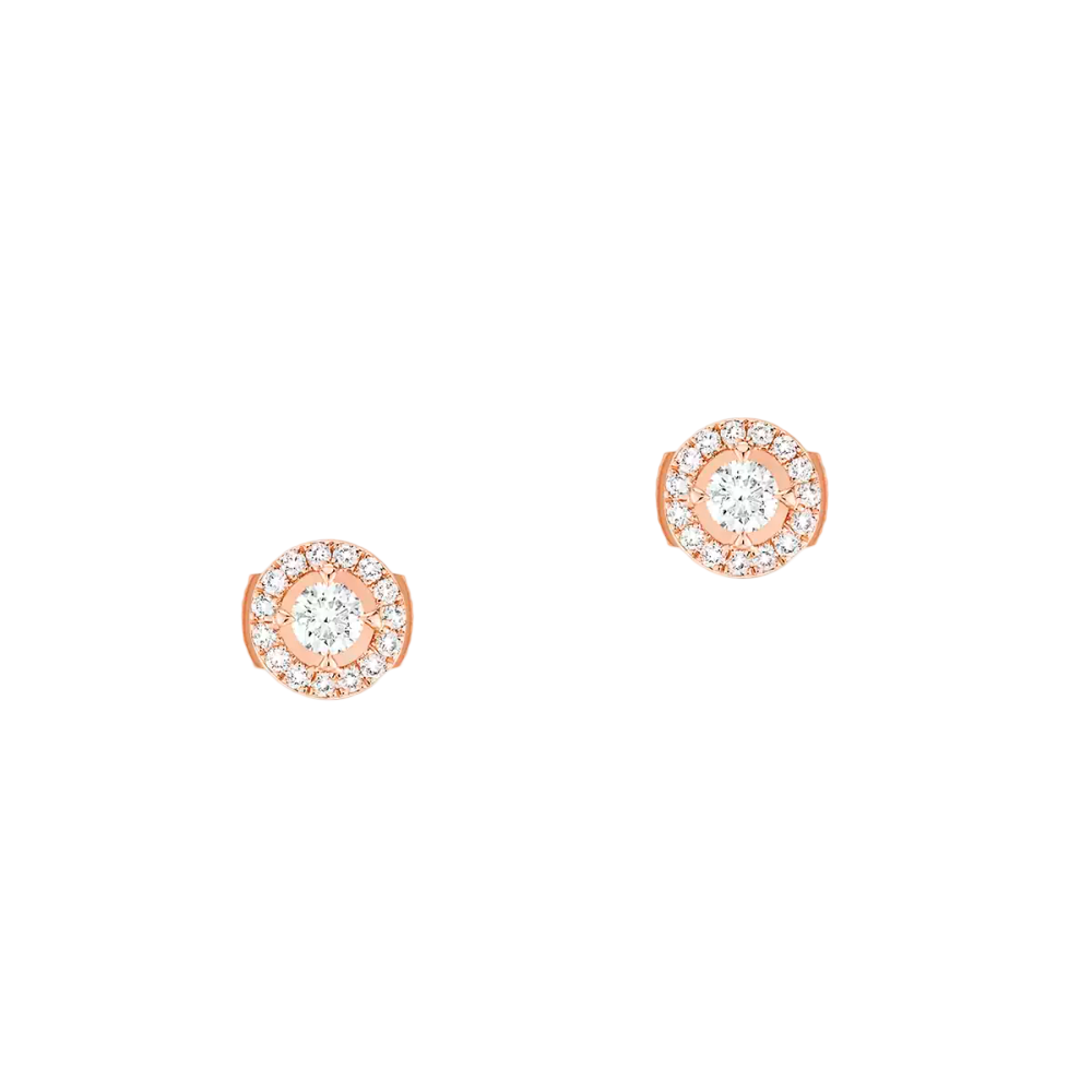 Joy Diamants Ronds 0,10ct Boucles d'oreilles Diamant Or Rose