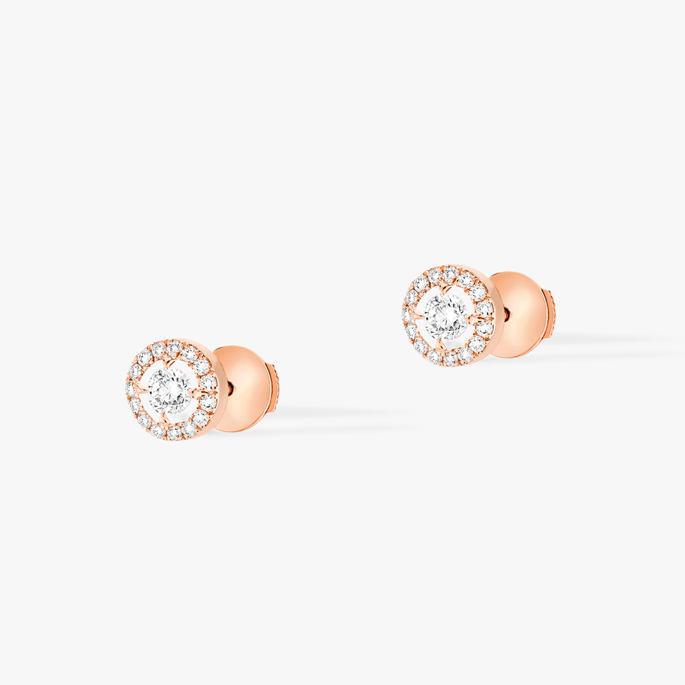 Joy Diamants Ronds 0,10ct Boucles d'oreilles Diamant Or Rose