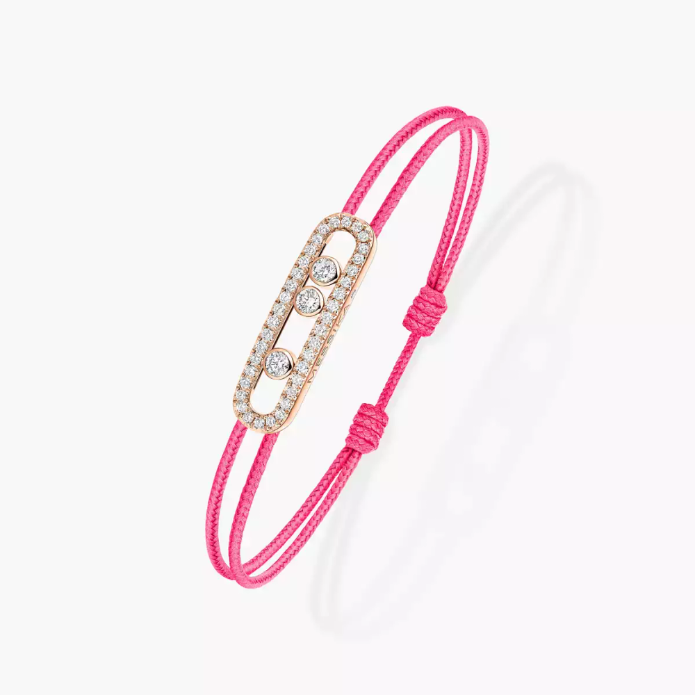 Bracelet cordon rose pavé Messika Care(s) Bracelet Diamant Or Rose