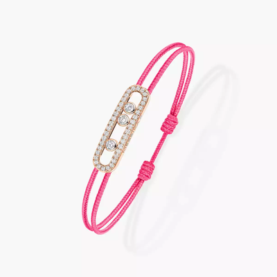 Bracelet cordon rose pavé Messika Care(s) Bracelet Diamant Or Rose