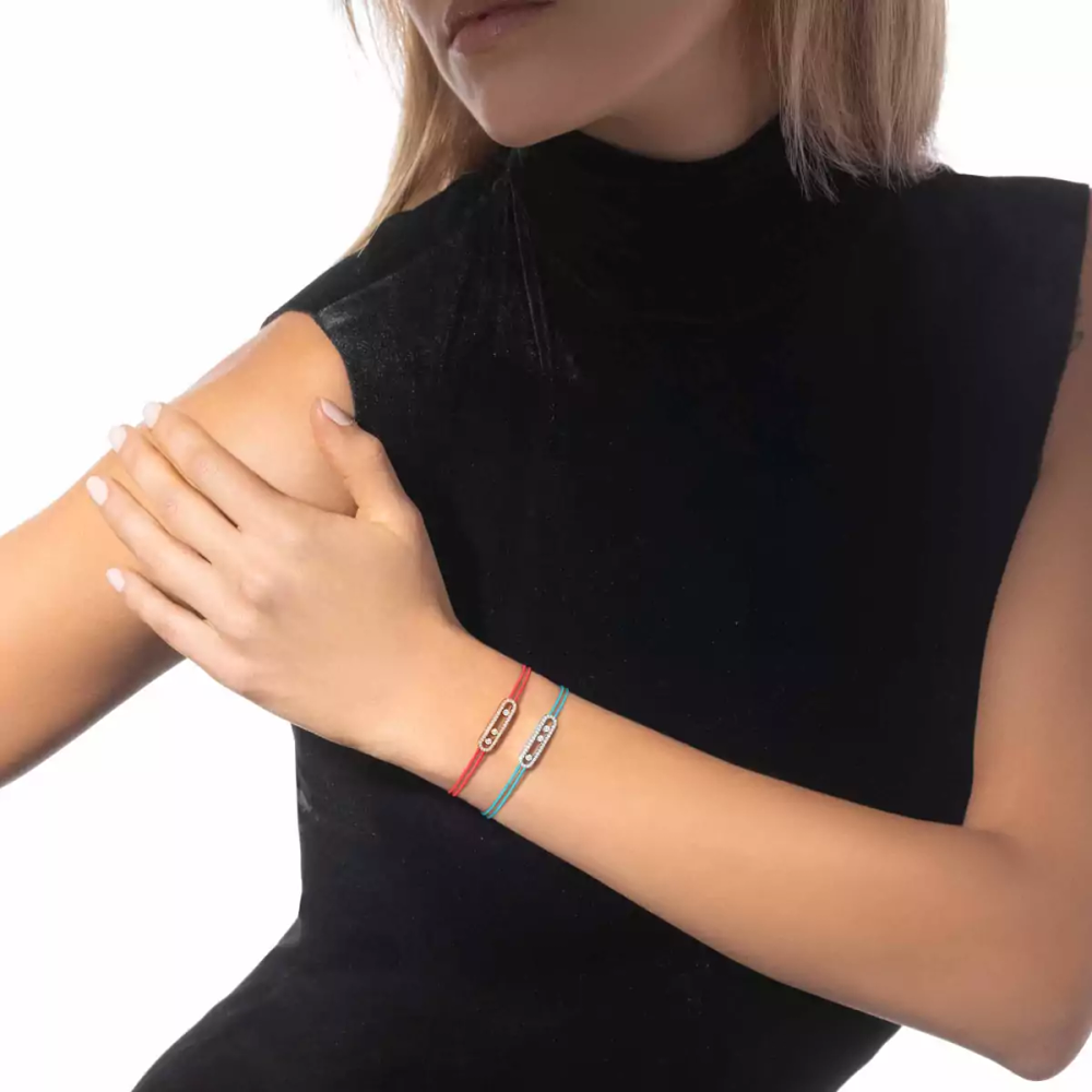 Bracelet cordon rose pavé Messika Care(s) Bracelet Diamant Or Rose