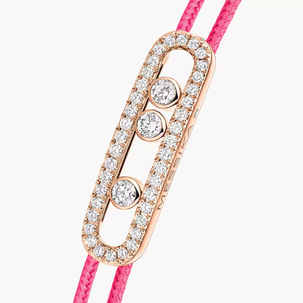 Bracelet cordon rose pavé Messika Care(s) Bracelet Diamant Or Rose