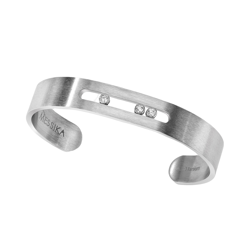 Move Titanium Bangle Natural Titanium Diamond Bracelet