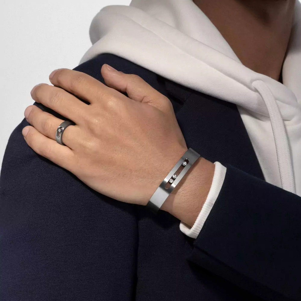 Move Titanium Natural Bangle Natural Titanium Diamond Bracelet