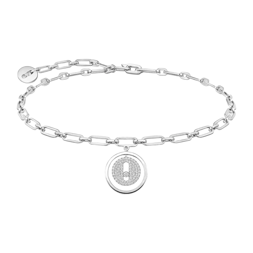 Bracelet de cheville pavé Lucky Move Bracelet Diamant Or Blanc