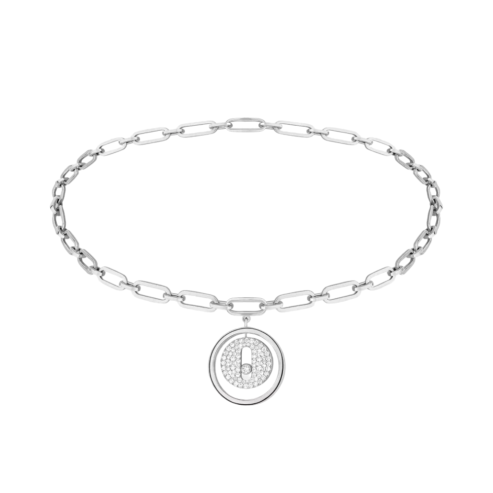 Lucky Move Diamond Pavé Ankle Bracelet White Gold Diamond Bracelet
