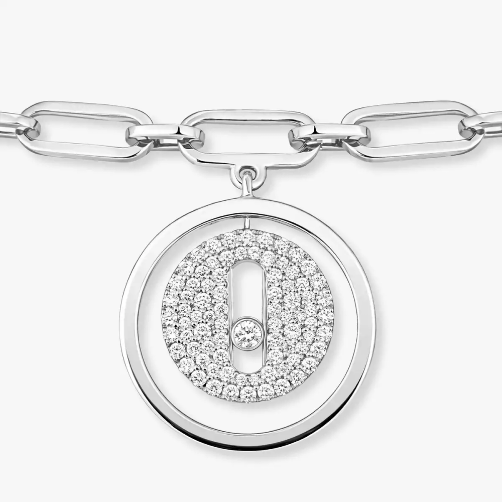 Bracelet de cheville pavé Lucky Move Bracelet Diamant Or Blanc