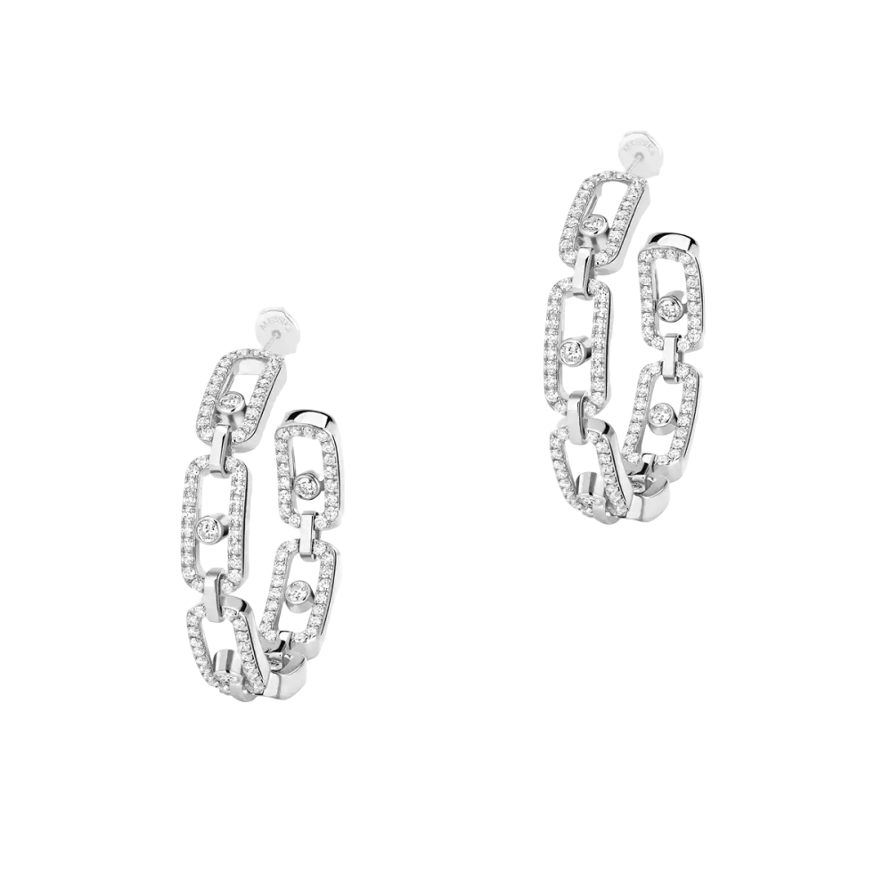 Créoles Move Link PM Boucles d'oreilles Diamant Or Blanc