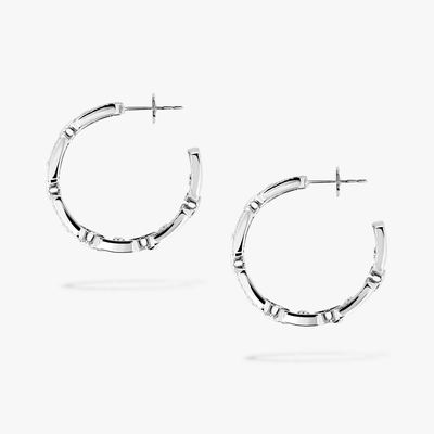 Boucles d'oreilles Diamant Or Blanc Créoles Move Link PM