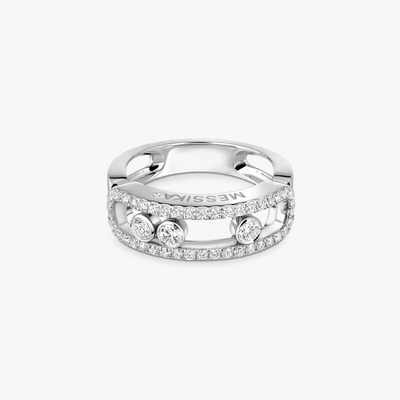 Move Classique Pavée Bague Diamant Or Blanc