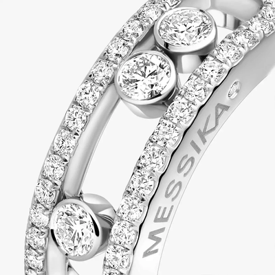 Move Classique Pavée Bague Diamant Or Blanc