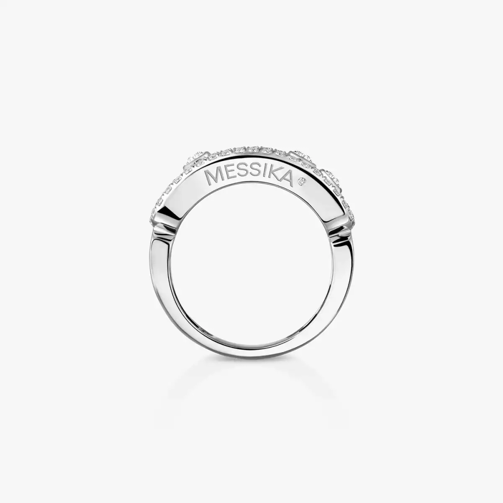 Move Classique Pavée Bague Diamant Or Blanc